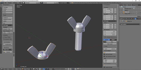 tuerca 3d blender